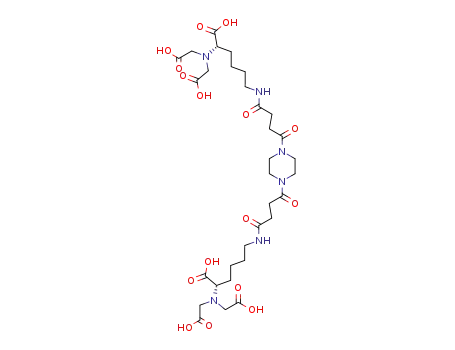 1,4-bis[5'-N,N-di(carboxymethyl)amino-5'-carboxypentylamino-3-oxopropanoyl]diazacyclohexane