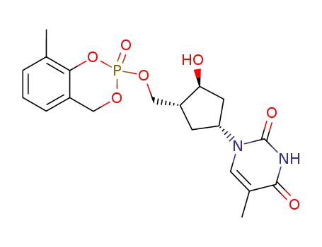 3-methyl-cyclosaligenyl-5'-O-[1-(2'-deoxy-6'-carba-β-D-ribofuranosyl)thymidinyl]-phosphate