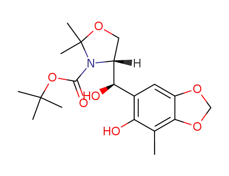 (R)-4-[(R)-Hydroxy-(6-hydroxy-7-methyl-benzo[1,3]dioxol-5-yl)-methyl]-2,2-dimethyl-oxazolidine-3-carboxylic acid tert-butyl ester