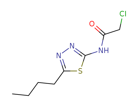 15777-44-3,N-(5-BUTYL-[1,3,4]THIADIAZOL-2-YL)-2-CHLORO-ACETAMIDE,Acetamide, N-(5-butyl-1,3,4-thiadiazol-2-yl)-2-chloro-; N-(5-Butyl-1,3,4-thiadiazol-2-yl)-2-chloroacetamide