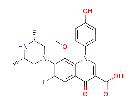 7-((3R,5S)-3,5-Dimethyl-piperazin-1-yl)-6-fluoro-1-(4-hydroxy-phenyl)-8-methoxy-4-oxo-1,4-dihydro-quinoline-3-carboxylic acid