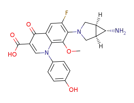 7-((1R,5S,6S)-6-Amino-3-aza-bicyclo[3.1.0]hex-3-yl)-6-fluoro-1-(4-hydroxy-phenyl)-8-methoxy-4-oxo-1,4-dihydro-quinoline-3-carboxylic acid