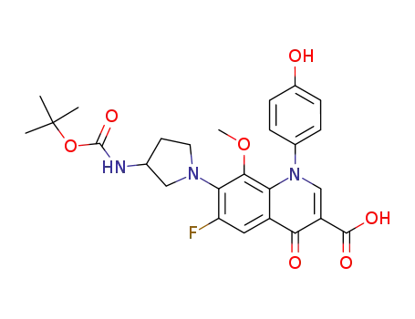7-(3-tert-butoxycarbonylamino-pyrrolidin-1-yl)-6-fluoro-1-(4-hydroxy-phenyl)-8-methoxy-4-oxo-1,4-dihydro-quinoline-3-carboxylic acid
