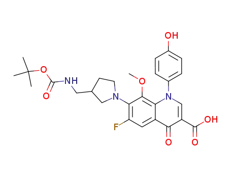 7-[3-(tert-butoxycarbonylamino-methyl)-pyrrolidin-1-yl]-6-fluoro-1-(4-hydroxy-phenyl)-8-methoxy-4-oxo-1,4-dihydro-quinoline-3-carboxylic acid