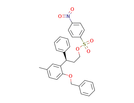 Molecular Structure of 874651-74-8 (Benzenesulfonic acid, 4-nitro-,
(3R)-3-[5-methyl-2-(phenylmethoxy)phenyl]-3-phenylpropyl ester)