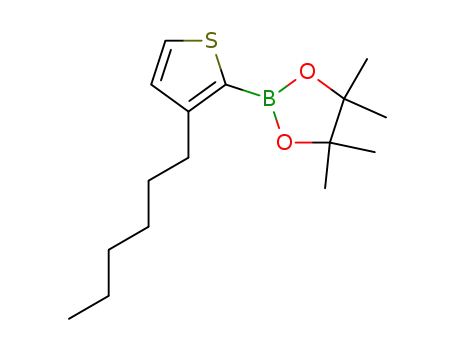 Molecular Structure of 850881-09-3 (2-(3-Hexyl-2-thienyl)-4,4,5,5-tetramethyl-1,3,2-dioxaborolane)