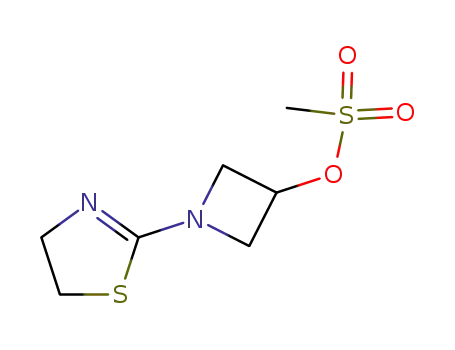 Molecular Structure of 179337-62-3 (3-Azetidinol, 1-(4,5-dihydro-2-thiazolyl)-, methanesulfonate (ester))