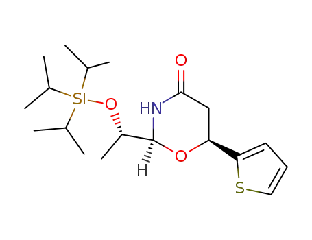 Molecular Structure of 919530-12-4 (4H-1,3-Oxazin-4-one,
tetrahydro-6-(2-thienyl)-2-[(1S)-1-[[tris(1-methylethyl)silyl]oxy]ethyl]-,
(2S,6S)-)