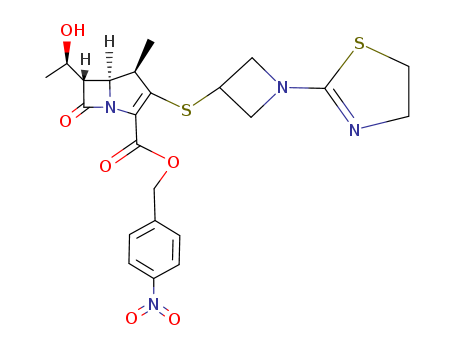 1-Azabicyclo[3.2.0]hept-2-ene-2-carboxylic acid, 3-[[1-(4,5-dihydro-2-thiazolyl)-3-azetidinyl]thio]-6-[(1R)-1-hydroxyethyl]-4-methyl-7-oxo-, (4-nitrophenyl)methyl ester, (4R,5S,6S)-