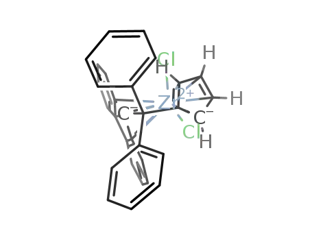 Molecular Structure of 132510-07-7 (Diphenylmethylidene(cyclopentadienyl)(9-fluorenyl)zirconium dichloride)