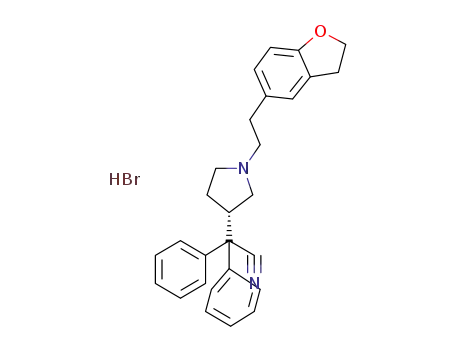 (-)-3S-(1-carbonitrile-1,1-diphenylmethyl)-1-[2-(2,3-dihydrobenzofuran-5-yl)ethyl]pyrrolidine hydrobromide