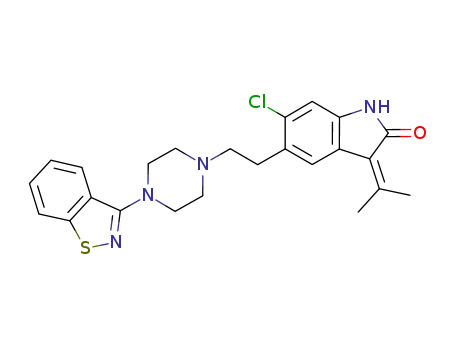 5-[2-(4-1,2-benzisothiazol-3-yl-piperazin-1-yl)ethyl]-6-chloro-3-isopropylidene-1,3-dihydro-indol-2-one