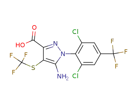 5-amino-1-(2,6-dichloro-4-trifluoromethylphenyl)-4-trifluoromethylthio-1H-pyrazole-3-carboxylic acid