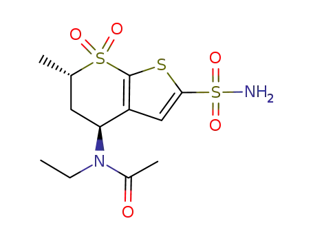 N-ethyl-N-[(4S,6S)-6-methyl-7,7-dioxo-2-sulfamoyl-4,5,6,7-tetrahydro-7λ6-thieno[2,3-b]thiopyran-4-yl]acetamide