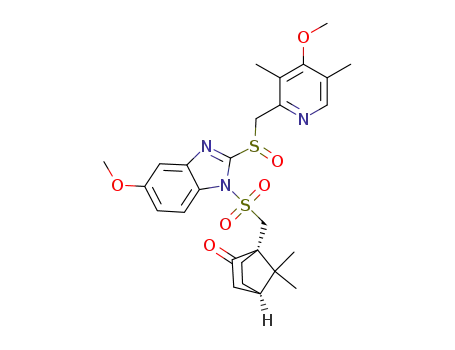 1-(S)-camphor sulfonyl-5-methoxy-2-[(3,5-dimethyl-4-methoxy-2-pyridyl)methyl-(R/S)-sulfinyl]-1H-benzimidazole