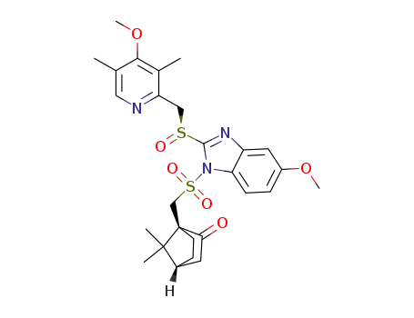 1-(S)-camphor sulfonyl-5-methoxy-2-[(3,5-dimethyl-4-methoxy-2-pyridyl)methyl-(S)-sulfinyl]-1H-benzimidazole