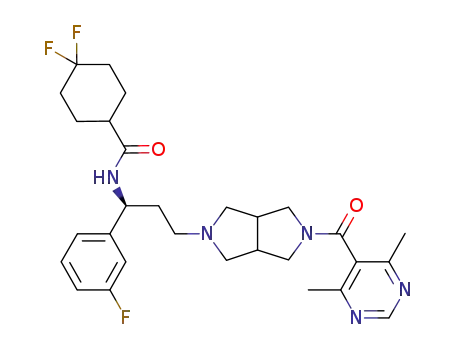 (S)-4,4-difluoro-cydohexanecarboxylic acid [3-[5-(4,6-dimethyl-pyrimidine-5-carbonyl)-hexahydro-pyrrolo[3,4-c]pyrrol-2-yl]-1-(3-fluoro-phenyl)-propyl]-amide