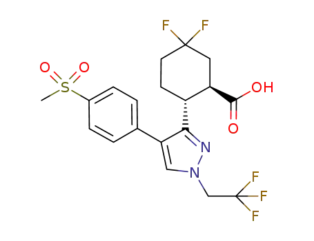(1R,2R)-5,5-difluoro-2-(4-(4-methylsulfonylphenyl)-1-(2,2,2-trifluoroethyl)-1H-pyrazol-3-yl)-cyclohexanecarboxylic acid