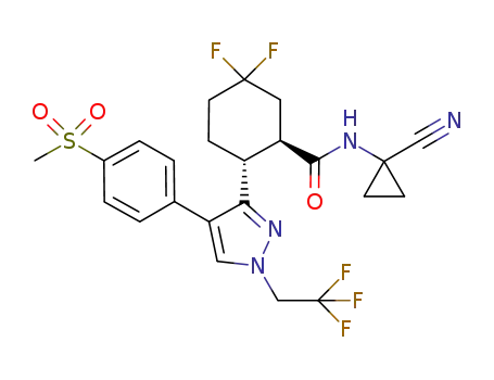 (1R,2R)-N-(1-cyanocyclopropyl)-5,5-difluoro-2-(4-(4-(methylsulfonyl)phenyl)-1-(2,2,2-trifluoroethyl)-1H-pyrazol-3-yl)cyclohexane-1-carboxamide