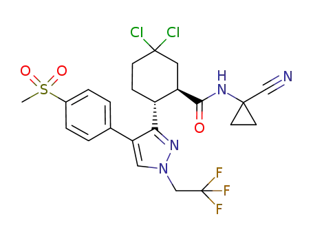 (1R,2R)-5,5-dichloro-N-(1-cyanocyclopropyl)-2-[4-[4-(methylsulfonyl)phenyl]-1-(2,2,2-trifluoroethyl)-1H-pyrazol-3-yl]cyclohexanecarboxamide