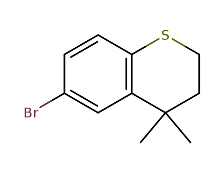 Molecular Structure of 112110-44-8 (6-Bromo-3,4-dihydro-4,4-dimethyl-2H-1-benzothiopyran)