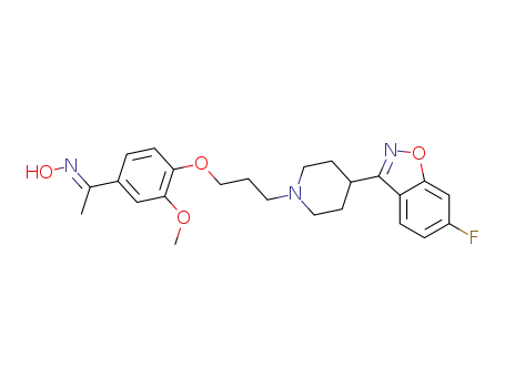 1-[4-[3-[4-(6-fluoro-1,2-benzisoxazol-3-yl)-1-piperidinyl]propoxy]-3-methoxyphenyl]ethanone oxime