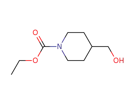 Molecular Structure of 118156-56-2 (N-ethoxycarbonyl-4-piperidinemethanol)