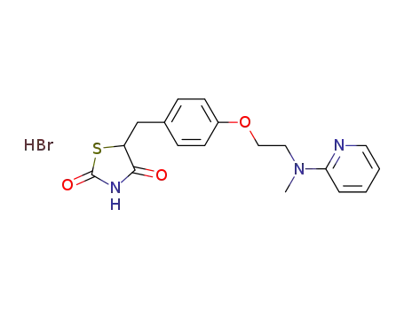 5-[4-[2-(N-methyl-N-(pyridin-2-yl)amino)ethoxy]benzyl]thiazolidine-2,4-dione hydrobromide
