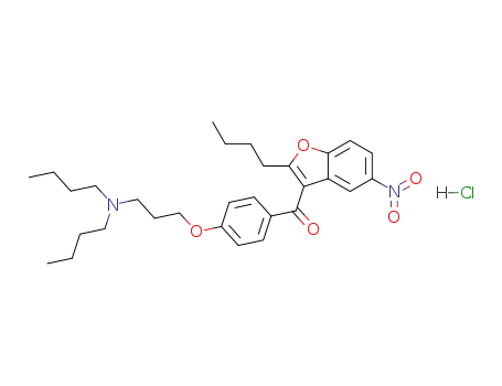 2-butyl-3-(4-[3(dibutylamino)propoxy]benzoyl)-5-nitro-benzofuran hydrochloride
