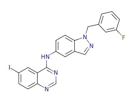 N-(1-(3-fluorobenzyl)-1H-indazol-5-yl)-6-iodoquinazolin-4-amine