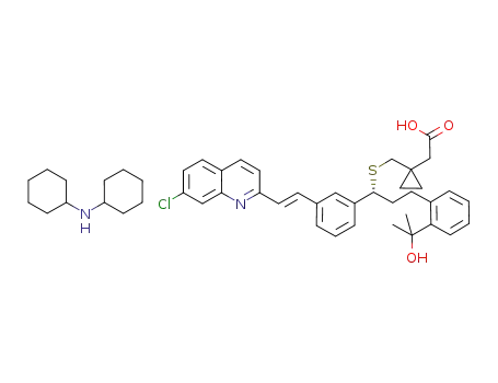 1-(((1(R)-(3-(2-(7-chloro-2-quinolinil)ethenyl)phenyl)-3-(2-(1-hydroxy-1-methylethyl)phenyl)propyl)thio)methyl)cyclopropane acetic acid dicyclohexylamine salt
