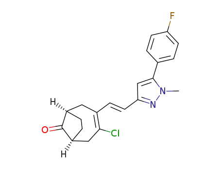 3-chloro-4-{(E)-2-[5-(4-fluorophenyl)-1-methyl-1H-pyrazol-3-yl]vinyl}bicyclo[4.2.1]non-3-en-9-one