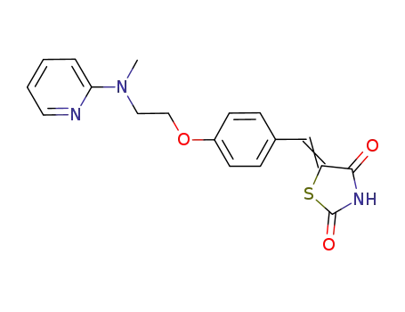 Molecular Structure of 122320-74-5 (5-[4-[2-[N-Methyl-N-(2-pyridinyl)amino]ethoxy]benzylidene]-2,4-thiazolidinedione)