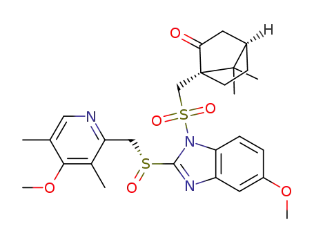 1-(S)-camphor sulfonyl-5-methoxy-2-[(3,5-dimethyl-4-methoxy-2-pyridyl)methyl-(R)-sulfinyl]-1H-benzimidazole
