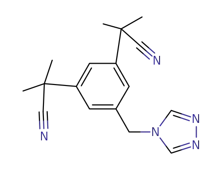Molecular Structure of 120511-92-4 (2-[3-(2-cyanopropan-2-yl)-5-(1,2,4-triazol-4-ylmethyl)phenyl]-2-methyl-propaneni)