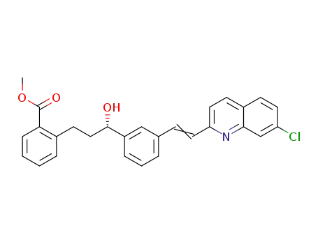 Molecular Structure of 142569-69-5 (Methyl [E]-2-[3-(S)-[3-[2-(7-Chloro-2-quinolinyl)ethenyl]phenyl]-3-hydroxypropyl]benzoate)