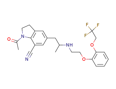 1-acetyl-5-(2-((2-(2-(2,2,2-trifluoroethoxy)phenoxy)ethyl)amino)propyl)indoline-7-carbonitrile