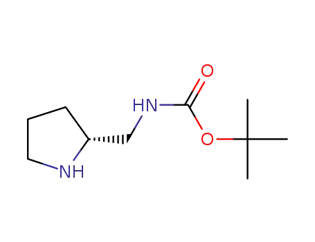 Molecular Structure of 719999-54-9 (Carbamic acid, [(2R)-2-pyrrolidinylmethyl]-, 1,1-dimethylethyl ester (9CI))