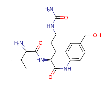 159857-79-1,Val-cit-PAB-OH,Val-cit-PAB-OH;L-Valyl-N5-(aminocarbonyl)-N-[4-(hydroxymethyl)phenyl]-L-ornithinamide;(S)-2-((R)-2-amino-3-methylbutanamido)-N-(4-(hydroxymethyl)phenyl)-5-ureidopentanamide