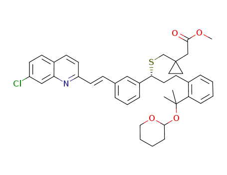 1-(((1-(R)-(3-(2-(7-chloro-2-quinolinyl)ethenyl)phenyl)-3-(2-((1-tetrahydropyranyloxy)-1-methylethyl)phenyl)propyl)thio)methyl)cyclopropyl acetate