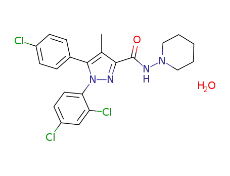 5-(4-chlorophenyl)-1-(2,4-dichlorophenyl)-4-methyl-N-(piperidin-1-yl)pyrazole-3-carboxamide hydrate