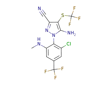 5-amino-1-(2-chloro-6-methylamino-4-trifluoromethylphenyl)-3-cyano-4-trifluoromethylthiopyrazole
