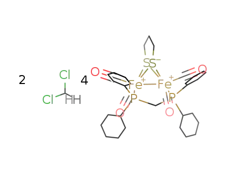 4[Fe2(CO)4(μ-SCH2CH2CH2S)(μ-bis(dicyclohexylphosphino)methane)]*2CH2Cl2
