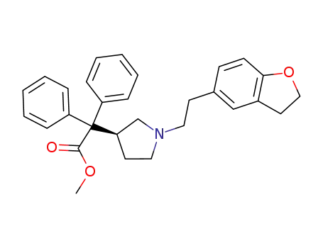 2,2-diphenyl-2-{(S)-1-[2-(2,3-dihydro-benzofuran-5-yl)-ethyl]-pyrrolidin-3-yl}-acetic acid methyl ester