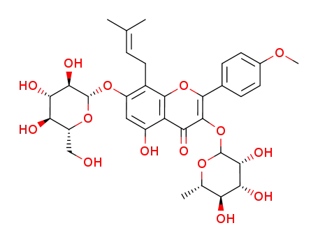 3-O-L-rhamnose-7-O-β-glucose-8-prenyl-4'-methoxychrysin