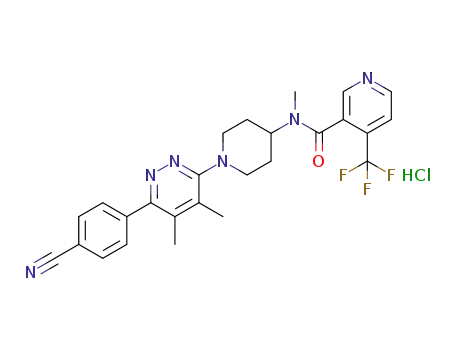 N-(1-(6-(4-cyanophenyl)-4,5-dimethylpyridazin-3-yl)piperidin-4-yl)-N-methyl-4-(trifluoromethyl)nicotinamide hydrochloride
