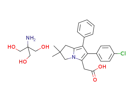 6-(4-chlorophenyl)-2,2-dimethyl-7-phenyl-2,3-dihydro-1H-pyrrolizin-5-ylacetic acid tromethamine salt