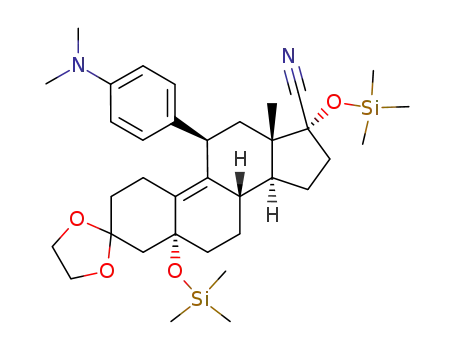 11β-[4-(N,N-dimethylamino)phenyl]-3,3-ethylenedioxy-5,17α-bis[(trimethylsilyl)oxy]-5α-estr-9-en-17β-carbonitrile
