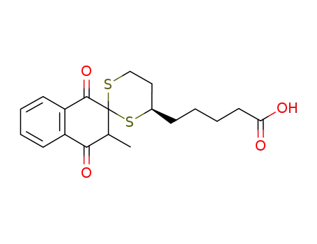 5-(2',3'-dihydrospiro[1,3-dithiane-2,3'-[2]methyl[1,4]naphthoquinon-4-yl])pentanoic acid