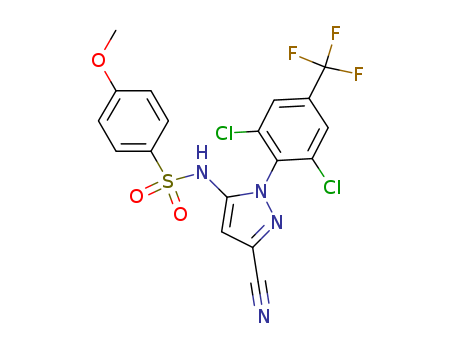 Benzenesulfonamide,  N-[3-cyano-1-[2,6-dichloro-4-(trifluoromethyl)phenyl]-1H-pyrazol-5-yl]-4-  methoxy-